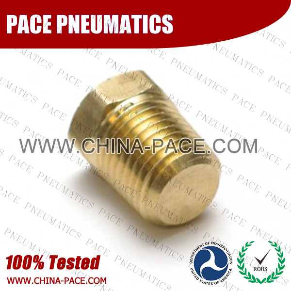 Solid Hex Head Plug Brass Pipe Fittings, Brass Threaded Fittings, Brass Hose Fittings,  Pneumatic Fittings, Brass Air Fittings, Hex Nipple, Hex Bushing, Coupling, Forged Fittings